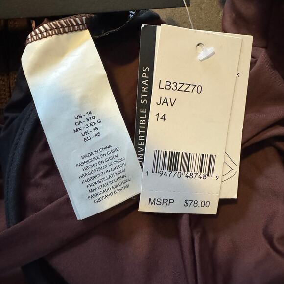 La Blanca Underwire Twist Front Swim Bikini Top in Java Brown NWT Size 14 - Picture 7 of 7